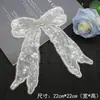 Parche Bordado de Mariposa con Lazo, Lentejuelas, Perlas y Malla para Falda, Accesorio para el Cabello, Accesorios de Ropa, Parche Bordado Decorativo
