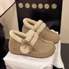 Zapatos de algodón cálidos de invierno para mujer tipo mula con plataforma interior, estilo retro, engrosados y forrados de felpa, adecuados para usar en exteriores