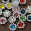 Strass Coloridos de Vidro com Fundo Prateado de Girassol 12mm Costurados à Mão para Roupas, Fantasias de Dança e Outros Acessórios Decorativos