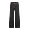 K5618 Retro Americano Calle Alta Vintage Color Denim Crudo Lavado de Alta Calidad Diseño de Orillo Jeans Acampanados para Hombre