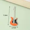 Acessórios Criativos Novos Tendência Joias Pingente de Guitarra Elétrica Artificial Colorido Gotejamento de Óleo Pingente para Chaveiro DIY Bolsa
