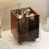 Tubo de armazenamento de pente, prateleira para bancada de pia de banheiro, caixa de armazenamento de escova de dentes, pasta de dente, lâmina de barbear, suporte para pente de cabelo