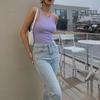 Mono de punto de color liso con cuello en U para mujer al por mayor ropa de mujer primavera temprana 2022 una generación de Europa y Estados Unidos