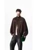Chaqueta de Trabajo Estilo Granero Americano Cuello Alto para Hombre Marca de Moda Cleanfit Atractiva Corta Holgada Casual Versátil