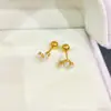 Serie Perla de Circonita Clavo de Hueso de Oreja Acero de Titanio Agujero de Oreja Sonrisa Labio Amor Tornillo Giratorio No Desvanecible Pendiente