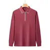 Camisa polo de manga larga con media cremallera para hombre, una prenda superior business casual simple y elegante con cuello camisero, adecuada para primavera y otoño, y versátil para el uso diario y para ir al trabajo.