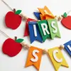 Suministro exclusivo transfronterizo: Banner de Bienvenida de Manzana de Fieltro, Decoración de Bandera de Tela No Tejida para Apertura Escolar, Dropshipping OEM