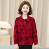 Nueva chaqueta suelta de pana para mujeres de mediana edad y mayores, abrigo de primavera y otoño, top de algodón puro talla grande para señoras de mediana edad