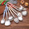 Conjunto de Utensílios de Cozinha de Aço Inoxidável Espátula Colher Antitérmica Conjunto Completo Colher Doméstica Espátula de Cozinha Espátula de Cozinha Escorredor Colher de Sopa