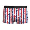 Calzoncillos bóxer de seda de leche con cintura media y elásticos para hombre, con estampado del Día de la Independencia de Amazon, transfronterizos