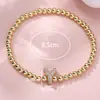 Pulsera Rongxing Transfronteriza de Zirconio Completo con 26 Letras Inglesas, Globo Burbuja, DIY, Pulsera Elástica de Cuentas de Cobre