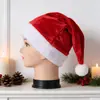 Nuevo gorro navideño para adultos y niños, decoración navideña, gorro de felpa de terciopelo rojo y dorado, regalo para fiestas navideñas