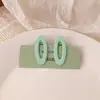 Pinza para el pelo de aleación de color corazón de chica dopamina, pinza de moda linda, ovalada, lateral, pinza de pico de pato, para flequillo, lateral