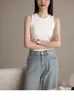 Nuevo Estilo de Primavera y Verano Top sin Mangas de Personalidad Chica Popular para Mujer, Adecuado para Usar como Capa Base o Ropa Exterior, Top Corto Deportivo tipo Camisola que se Puede Usar por Fuera