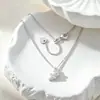 Acero de Titanio Doce Constelaciones Zirconia Colgante Accesorios Nicho Lujo Ligero Símbolo de Constelación Cadena para Clavícula Versátil para Mujer