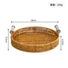 Cesta de Mimbre Sintético para Pan Estilo Japonés Bandeja de Frutas Almacenamiento en Casa Cesta de Pan Exhibición en Sala de Estar Cesta de Almacenamiento Tejida Cesta de Picnic