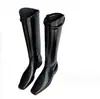 Botas largas de mujer 2026, nuevo estilo francés, negras, de caña alta, punta cuadrada, hechas de piel de vaca, adelgazantes y hasta la rodilla, con suela plana, botas de montar