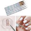 Conjunto de Canetas para Manicure Transfronteiriça de 3 peças Lantejoulas Transparentes Suporte de Caneta Acrílico Caneta para Desenho de Linhas Caneta para Pintura Pincéis