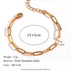 Moda Europea y Americana Elegante Sencillo Acero de Titanio Cadena Lisa Pulsera Acero Inoxidable Chapado en Oro de 18K Cadena S Cadena Caja Cadena Pulsera para Mujeres