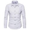 Camisa de manga larga con estampado floral de corte entallado para hombre de Amazon AliExpress, nueva camisa informal de negocios de moda europea y americana, venta al por mayor.
