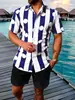 Camisa Masculina de Manga Curta Plus Size Verão Moda Estampa 3D Casual Secagem Rápida