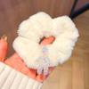 Accesorios para el cabello de felpa de otoño e invierno con forma de colon, anillo para el cabello, lindo oso de polvo dorado, cinturón de goma para estudiantes de dibujos animados para niñas, accesorios para el cabello