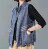 Chaleco de Mezclilla para Mujer Primavera Otoño Versátil Ropa Exterior 2026 Nuevo de Primavera Holgado Talla Grande Chaleco Chaqueta sin Mangas Moderno