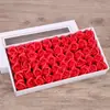 Duas camadas de Cabeça de flor de sabão Rosa Cabeça de flor de sabão Flor d'água Caixa de presente de buquê para o Dia do Professor making suprimentos de florista atacado