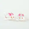 Cuentas de Cristal Buckle Bunny, Colgante de Animal de Cristal Accesorios para Joyería Hecha a Mano DIY