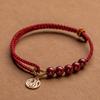 Cinabrio real este año pulsera tejida a mano pulsera placa de la suerte lujo ligero Joker pulsera simple regalo mayoreo