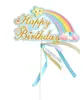 Nuevo Inserto para Pastel Decoración para Hornear Arcoíris de Siete Colores Cinta Tricolor Inserto Decorativo para Pastel de Cumpleaños Enchufe