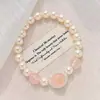 Collar de Cristal Artificial Retro de Cuarzo Rosa Natural con Perlas Swarovski Set de Pendientes Collar Pulsera para Mujer