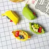 Simulação Fruta Banana Creme Barco Desenho Animado DIY Resina Acessórios Enfeites Creme Cola Presilha de Cabelo Chaveiro Pingente Acessórios
