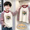 Camiseta de Manga Larga Raglán de Felpa para Niños Primavera Otoño Invierno Elegante para Niños Capa Base Versátil Top de Capa Base Cálido para Niños