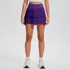 Cosleaf/Coriff Saia Esportiva Feminina Respirável Fitness Plissada Anti-reflexo Falsa Duas Peças Yoga Culotes