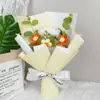 Flor de tricô tecida à mão com flor de flor transfronteiriça flor de lã de presente manual buquê para segurar Dia dos Namorados flor de crochê atacado