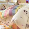 Juego de Cuatro Piezas de Algodón Puro de Dibujos Animados 100% Algodón 2023 Nuevo Cama Sábanas Funda de Edredón Cama Dormitorio Estudiantil Juego de Tres Piezas