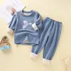 Conjunto de Roupa Íntima Térmica Infantil, Pijama Térmico para Meninos, Tops e Calças de Outono para Crianças Maiores, Roupa Térmica de Algodão Camada Base para Meninas para o Inverno
