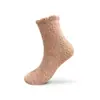 Meias Zhuji Meias Meio Aveludadas Meias para Dormir em Casa Meias Confortáveis para Confinamento Meias Femininas Cor Única Meias Femininas de Cano Médio Meias Longas
