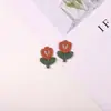 Ropa Calcetines Ropa Decoración Bordado Parche Pequeño de Tela Creativo Poliéster Colorido Mitad Flor Tulipán Parche Bordado Parche