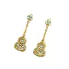 "Flor Azul" Nuevos Pendientes de Calabaza Azules Esmaltados Estilo Chino para Mujer, Chapados en Oro, Vintage Elegantes, Pendientes de Nicho de Gama Alta