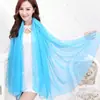 Bufanda Multicolor Brillante de Moda Nueva de Verano para Mujer Bufanda de Gasa de Color Sólido Seda de Simulación Bufanda Protectora Solar Chal Largo