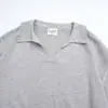 Nuevo polo de punto transpirable de manga larga para primavera y otoño para hombre, con un ajuste suave y relajado, estilo casual y un diseño de cuello en V holgado