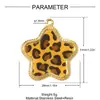 Colgante de Acero Inoxidable con Estampado de Leopardo Transfronterizo y Flor de Cuatro Pétalos para Mujer, Estrella de Cinco Puntas, Pendientes con Forma de Corazón, Collar, Colgante de Joyería de Acero de Titanio