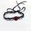 Collar de encaje negro cadena para la clavícula temperamento Súper hada mariposa tridimensional gargantilla joyería hecha a mano