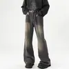 Calças largas retrô americanas jeans masculinas cleanfit outono e inverno calças retas estilo vibe