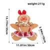 Série de Bonecos Homem de Gengibre de Natal Tecido Pernas Longas Decorações de Janela Decorações de Árvore de Natal Enfeites de Meia de Natal Pinhas