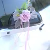 290 Decoração de Espelho Retrovisor de Carro de Casamento Flores Frota de Casamento Laço Flores para Maçaneta Flores Artificiais Corrimãos de Escada de Casamento