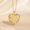 Collar Hueco del Árbol de la Vida Incrustado con Diamantes para Mujer, Cobre Chapado en Oro, Exquisito, Lujo Ligero, No se Desvanece, Joyería Europea y Americana Transfronteriza al por Mayor