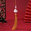 Festival de Medio Otoño Ácido Acético Conejo de Jade Blanco Borla Broche Colgante Traje Antiguo Hanfu Decoración de Cintura Exquisitos Accesorios de Joyería Venta al por Mayor